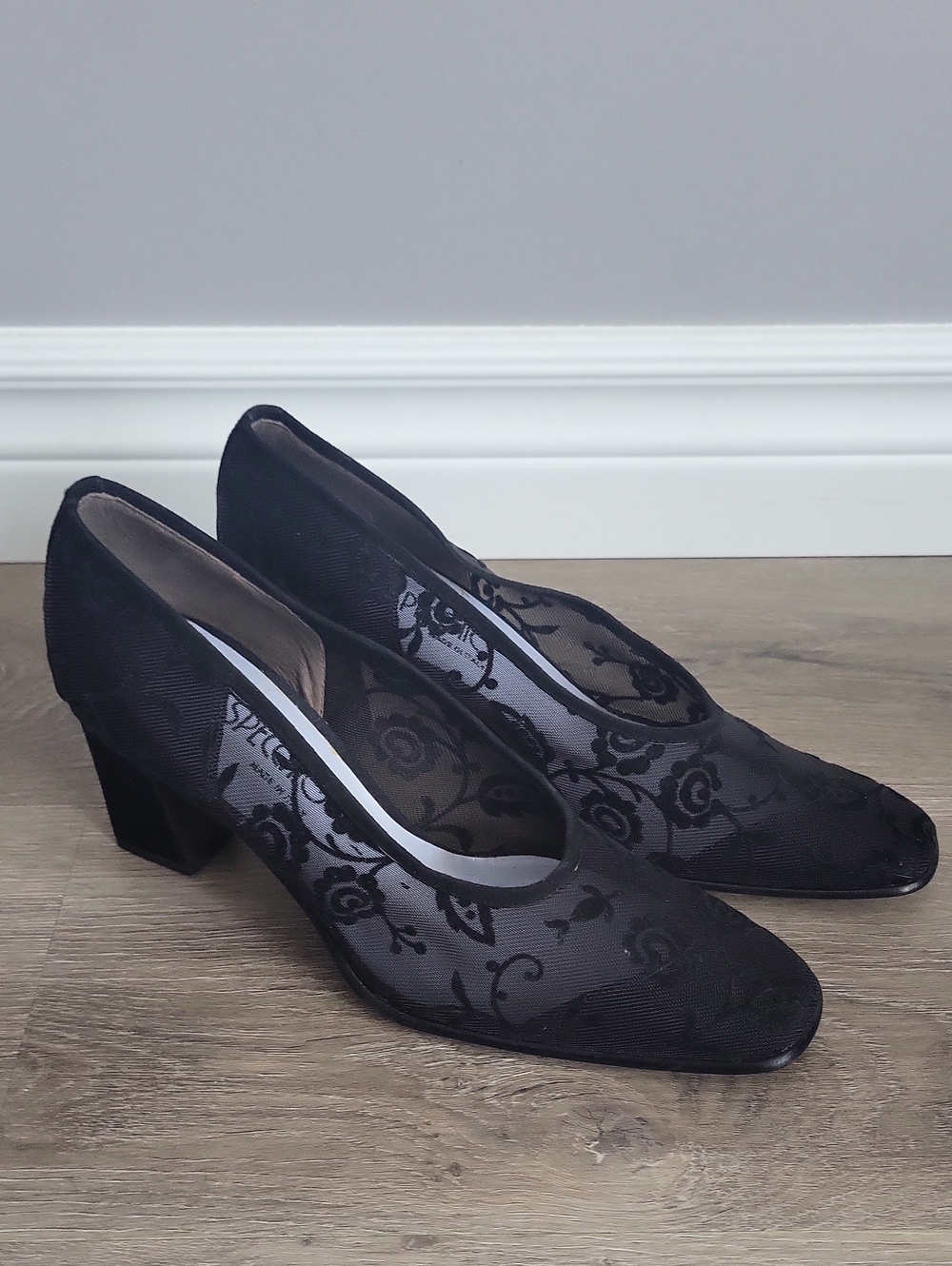 Specchio Black Lace Heels